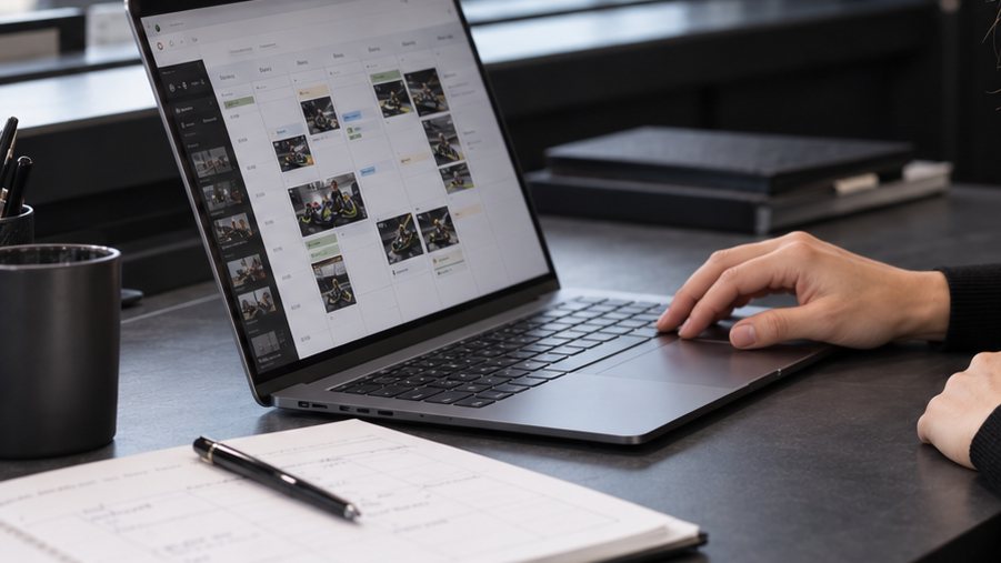 Contentplanung am Laptop